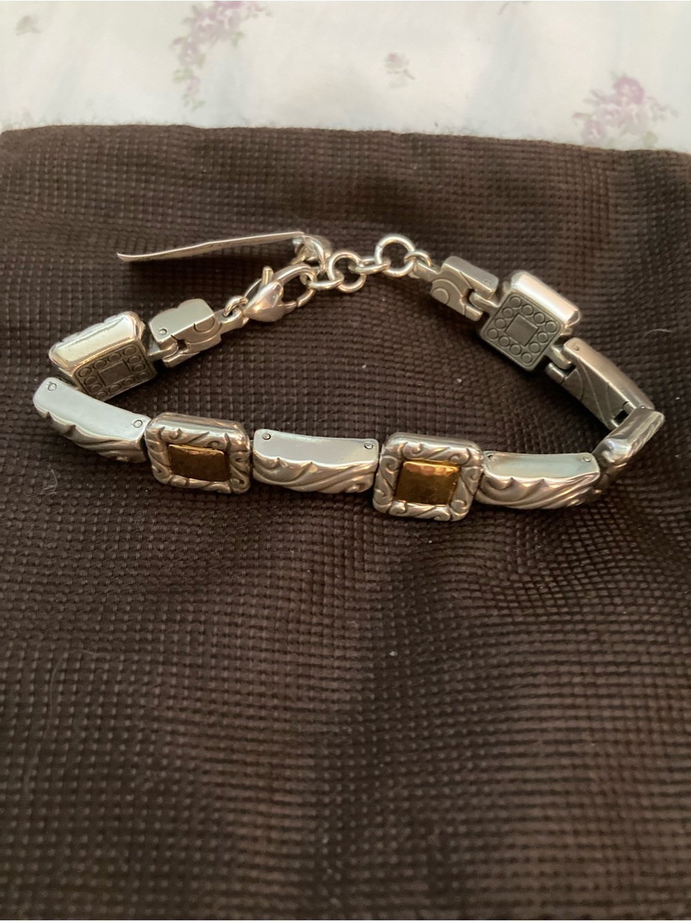 Brighton Two-Tone Silver and Gold Accent Link Bracelet
